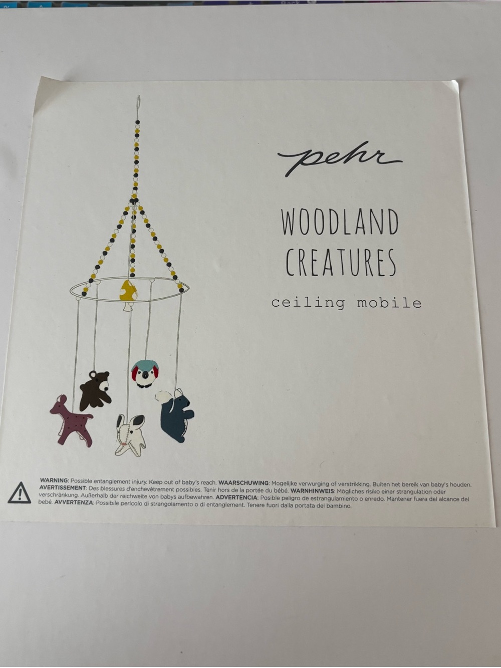 NEW Pehr Woodland Creatures Ceiling Mobile - Multicolor